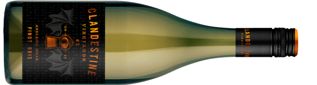 Clandestine Vineyards #2 Pinot Gris Bottle